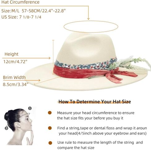 قبعة عتيقة عريضة الحافة فيدورا - قبعة مصنوعة يدويًا للرجال والنساء in Kuwait