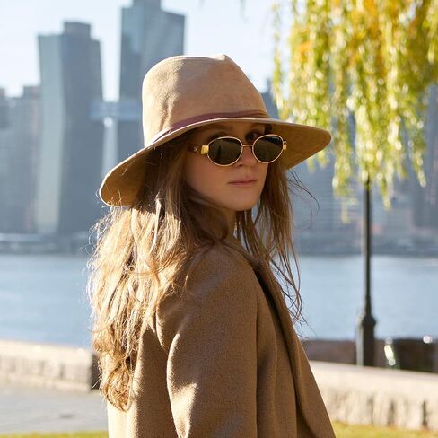 Wallaroo Hat Company Women Telluride Fedora - UPF 50+ حماية من أشعة الشمس ، قبعة شمس واسعة ، قابلة للتعديل ، قابلة للتعديل ، متوسطة الحجم in Saudi Arabia