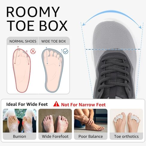 STQ Wide Toe Box Shoes Womens طوال اليوم نظام دعم الراحة أحذية رياضية العظام 6-9.5 الولايات المتحدة in Kuwait