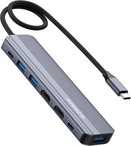 محول USB C Hub Ethernet HDMI متعدد المنافذ لجهاز MacBook Pro/Air، iPad، قاعدة كمبيوتر محمول مع USB A/C بسرعة 5 جيجابت في الثانية، 1 جيجابت في الثانية RJ45 جيجابت إيثرنت، 4K 30 هرتز HDMI، 100 وات عبر الشحن in Kuwait