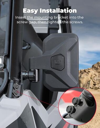 KEMIMOTO UTV Side Mirrors Spring Back Feature Mirrors Easy Adjust After Fold Compatible with Polaris General 1000/ XP 1000/4 1000/ XP 4 1000 2016-2025 Mounted on ROPS bar for UTV in Saudi Arabia