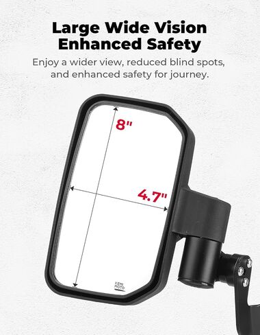 KEMIMOTO UTV Side Mirrors Spring Back Feature Mirrors Easy Adjust After Fold Compatible with Polaris General 1000/ XP 1000/4 1000/ XP 4 1000 2016-2025 Mounted on ROPS bar for UTV in Saudi Arabia