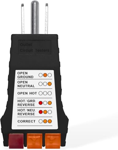 Outlet Tester, Circuit Tester for Grounding Products, AC Electrical Receptacle Tester for North American Outlets, Black in Saudi Arabia