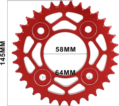 Motorcycle 34 Tooth Sprocket Rear Chain Sprockets 420 / 34T CNC for Grom MSX125 MSX 125 14-15 17-20 Z125 19-21 CT125 21-22 Red in Saudi Arabia