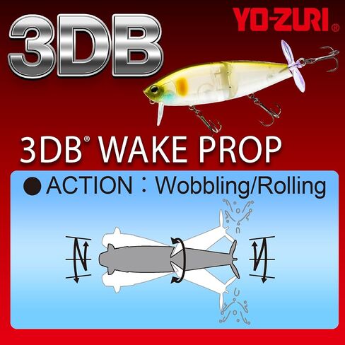 Yo-Zuri 3DB Wake Prop (F) 105 ملم 4-1/8 بوصة BG، بلوجيل in Saudi Arabia