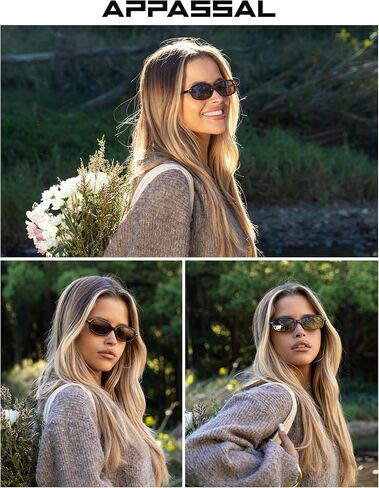 Retro Small Rectangle Sunglasses for Women Men Trendy Narrow Square Sunnies AP3729 in Saudi Arabia