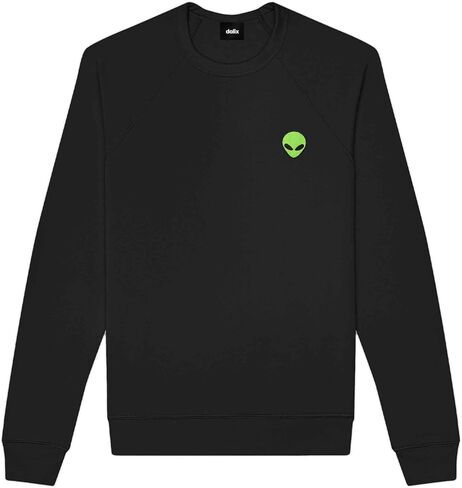 DALIX Alien Embroidered Fleece Crewneck Long Sleeve Sweatshirt Mens in Saudi Arabia