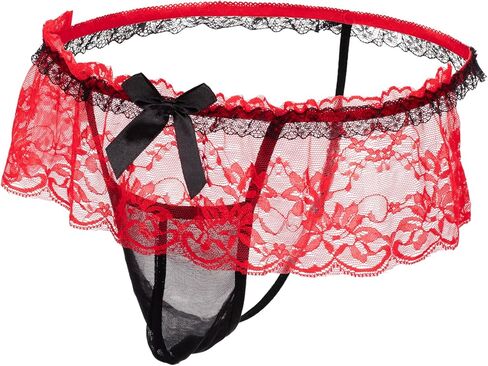 Men’s Lace Panties Underwear Sexy Low Waist Soft Pouch Lingerie for Men with Skirt Design in Saudi Arabia