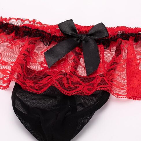 Men’s Lace Panties Underwear Sexy Low Waist Soft Pouch Lingerie for Men with Skirt Design in Saudi Arabia