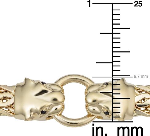 Kooljewelry 14k Yellow Gold Onyx Eye Panther Head Byzantine Bracelet (7.75 inch) in Saudi Arabia