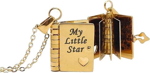 Morotole for Daughter-My Incredible Book Necklace ، إلى بناتي من قلادة Mom و Dad Book ، قلادة كتب قابلة للتعديل مع 6 صفحات من المعلومات المحفورة ، قلادات للكتاب للابنة in Kuwait