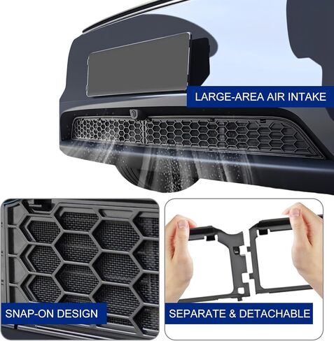 إدراج شبكة مصبغة لنموذج Tesla Y Juniper 2025 2026 ، غطاء تنفيس الهواء الأمامي مع التثبيت المفاجئ ، الإصدار القابل للفصل ， ABS Matte Black ، لا توجد أدوات مطلوبة ، ملحقات طراز Y جديد in Kuwait