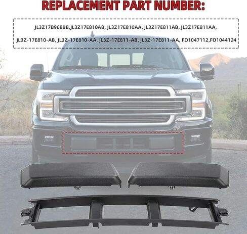 Front Bumper End Cover Lower Insert Grille Trim Panel Set Compatible with 2018-2020 Ford F150 Replacement JL3Z-17E810-AB JL3Z-17E811-AB JL3Z17B968BB in Saudi Arabia