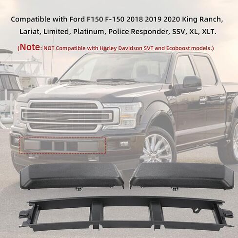 Front Bumper End Cover Lower Insert Grille Trim Panel Set Compatible with 2018-2020 Ford F150 Replacement JL3Z-17E810-AB JL3Z-17E811-AB JL3Z17B968BB in Saudi Arabia