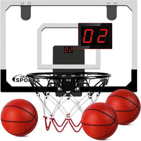 AOKESI Mini Basketball Hoop Indoor with Scorer and Batteries|Inside Basketball Hoop Over The Door with Colorful LED Lighting|Toy Basketball Gifts for Boys Girls Teens Adults in Kuwait