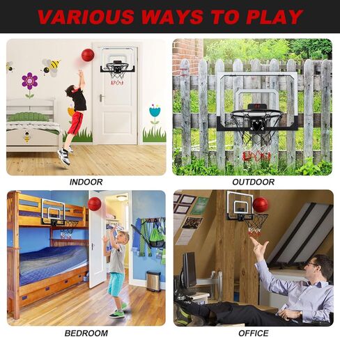 AOKESI Mini Basketball Hoop Indoor with Scorer and Batteries|Inside Basketball Hoop Over The Door with Colorful LED Lighting|Toy Basketball Gifts for Boys Girls Teens Adults in Kuwait