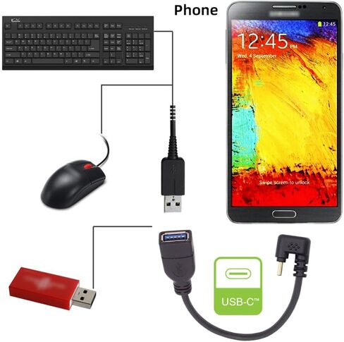 xiwai 2-in-1 USB-C Type-C إلى USB 3.0 أنثى محول الطاقة مع منفذ شحن 100 وات 10 جيجابت في الثانية OTG محول الكمبيوتر المحمول والهاتف اللوحي in Kuwait
