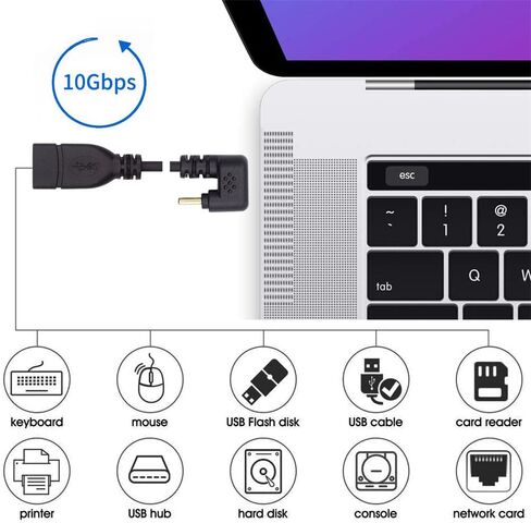 xiwai 2-in-1 USB-C Type-C إلى USB 3.0 أنثى محول الطاقة مع منفذ شحن 100 وات 10 جيجابت في الثانية OTG محول الكمبيوتر المحمول والهاتف اللوحي in Kuwait