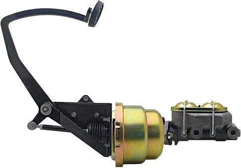 Power Brake Frame Mount Kit Pedal Assembly with Pedal Pad for 1955–1959 Chevy Trucks (Auto. Transmission Only), W/ 7" Dual Diaphragm Brake Booster & Disc/Drum Master Cylinder in Saudi Arabia