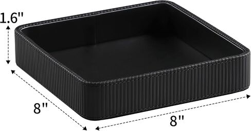 منظم ناشط صينية صينية صغيرة للنساء | PU Leather Desk Organizer Trinket Dish | صينية الغرور الزخرفية اصطياد كل وعاء رئيسي لغرفة النوم في سرير القهوة بجانب المائدة (أسود) in Saudi Arabia