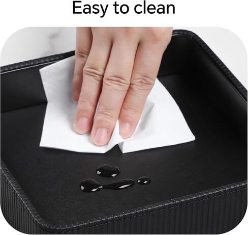منظم ناشط صينية صينية صغيرة للنساء | PU Leather Desk Organizer Trinket Dish | صينية الغرور الزخرفية اصطياد كل وعاء رئيسي لغرفة النوم في سرير القهوة بجانب المائدة (أسود) in Saudi Arabia