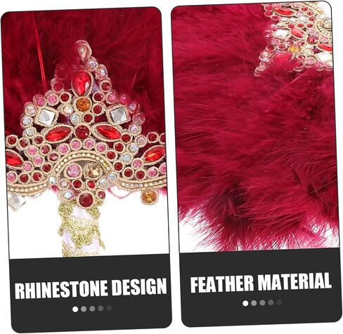 LIFKOME Handheld Rhinestone Plume Fan Wedding Decor Bridal Fan Stage Performance Elegant Girl's Hand in Saudi Arabia