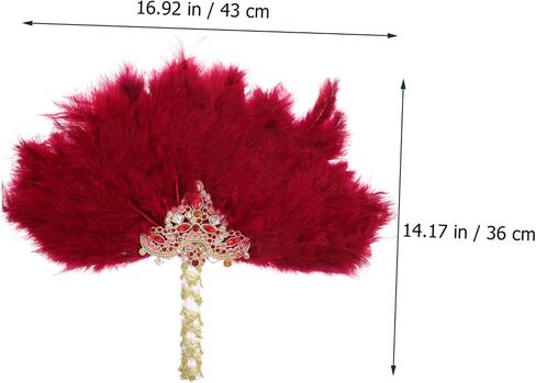 LIFKOME Handheld Rhinestone Plume Fan Wedding Decor Bridal Fan Stage Performance Elegant Girl's Hand in Saudi Arabia