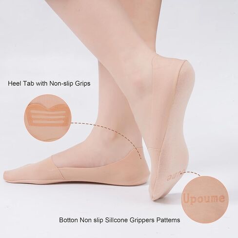 No Show Socks Womens: loafers for women Invisible fit, stretchy, cotton sole, anti-slip, cuttable in Saudi Arabia