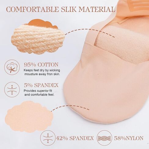No Show Socks Womens: loafers for women Invisible fit, stretchy, cotton sole, anti-slip, cuttable in Saudi Arabia