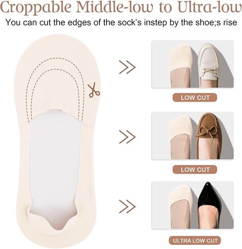 No Show Socks Womens: loafers for women Invisible fit, stretchy, cotton sole, anti-slip, cuttable in Saudi Arabia