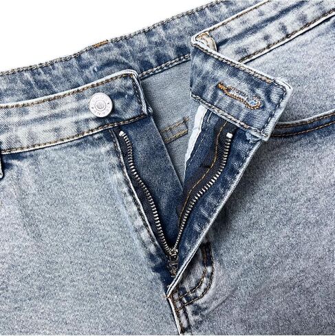 Stretchy Jean Shorts Womens High Waisted Frayed Raw Hem Distressed Denim Shorts Cut Off Shorts Casual in Saudi Arabia