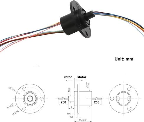 1pcs الكرة عالية السرعة gimbal حلقة الانزلاق الخارجي di 22mm 12ch 2A موصل حلقة جامع الدوران in Saudi Arabia