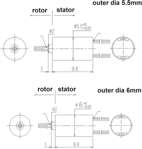 1PCS OD 5.5mm 6mm 8mm Metal Slip Ring 360 degree Rotation Electric Slipring Rotary Joint Connector for Visual Anchor Fishing(Dia. 6mm 6CH) in Saudi Arabia