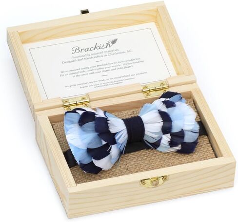 Brackish Iconic Goose Feather Bow Tie - Navy and White Checkerboard - the Summerall in Saudi Arabia