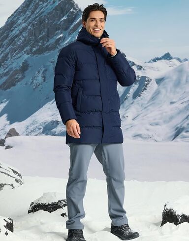 Pioneer Camp Men's Long Winter Coat Parka Hooded Down Jacket Full Zip Up Windproof Jacket Warm Thicken Puffer Jacket in Saudi Arabia
