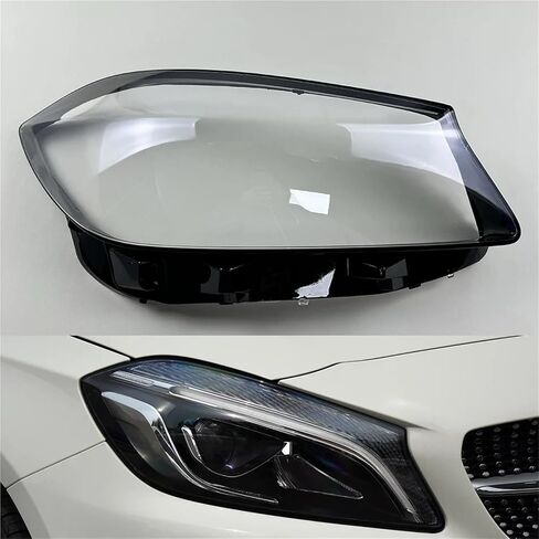 متوافق مع Mercedes-Benz A-Class W176 A180 A200 A260 A45 AMG 2017 2017 2018 CAR Headlamp Clear Clear Lens Cover (يمين) in Kuwait