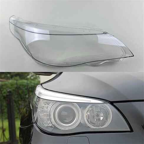متوافق مع BMW 5 Series E60 E61 520i 523 525 530i 2004 ~ 2010 Front Headpamp Housing Lens Headiprent Lens Cover Shell (يمين) in Kuwait