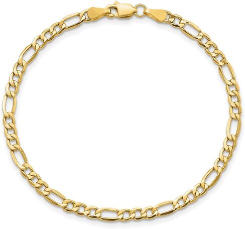 سلسلة فيجارو من الذهب الأصفر عيار 10 قيراط من Diamond2Deal للرجال (الطول من 7 إلى 8 بوصات) in Saudi Arabia
