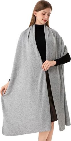 100% Cashmere Wrap Warm Soft Knitted Scarf Stole for Women Airplane Travel Blanket 87x28 in Extra Large Pashmina in Saudi Arabia