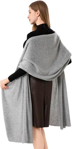 100% Cashmere Wrap Warm Soft Knitted Scarf Stole for Women Airplane Travel Blanket 87x28 in Extra Large Pashmina in Saudi Arabia