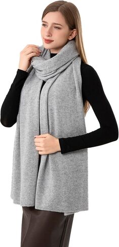 100% Cashmere Wrap Warm Soft Knitted Scarf Stole for Women Airplane Travel Blanket 87x28 in Extra Large Pashmina in Saudi Arabia