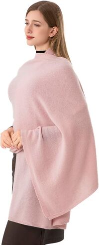 100% Cashmere Wrap Warm Soft Knitted Scarf Stole for Women Airplane Travel Blanket 87x28 in Extra Large Pashmina in Saudi Arabia