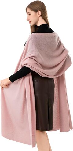 100% Cashmere Wrap Warm Soft Knitted Scarf Stole for Women Airplane Travel Blanket 87x28 in Extra Large Pashmina in Saudi Arabia