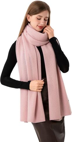 100% Cashmere Wrap Warm Soft Knitted Scarf Stole for Women Airplane Travel Blanket 87x28 in Extra Large Pashmina in Saudi Arabia