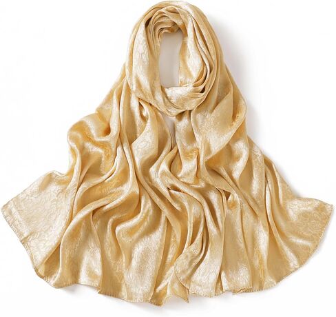 Silk Jacquard Shawl Wraps for Women, Solid Color Reversible Formal Pashmina Scarf Evening Dress Stole in Kuwait