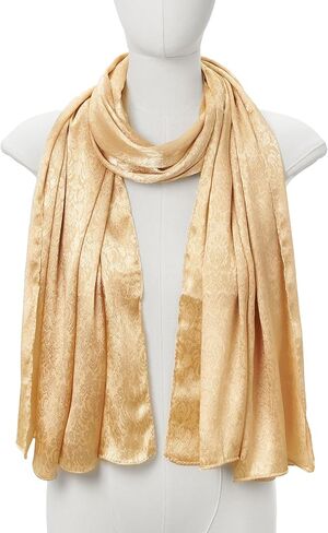 Silk Jacquard Shawl Wraps for Women, Solid Color Reversible Formal Pashmina Scarf Evening Dress Stole in Kuwait