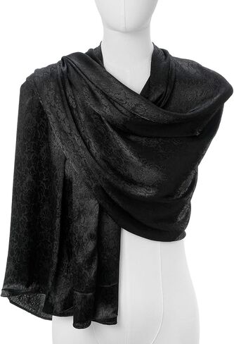 يلف شال جاكارد سيلكار للنساء ، سرق سهرة لللون الصلب العكسي in Kuwait