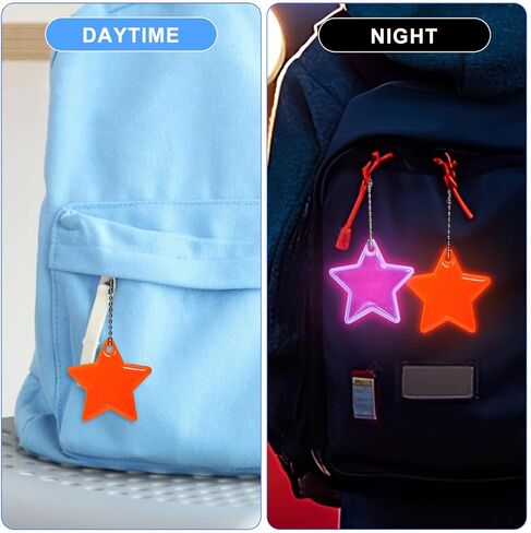 PRETYZOOM 15pcs Safety Reflective Pendant, Star-Shaped Reflective Keychain for Schoolbag, Purse, Wheelchair, Bicycle, Zipper Reflection Hanging Tag for Kids, Adults in Saudi Arabia