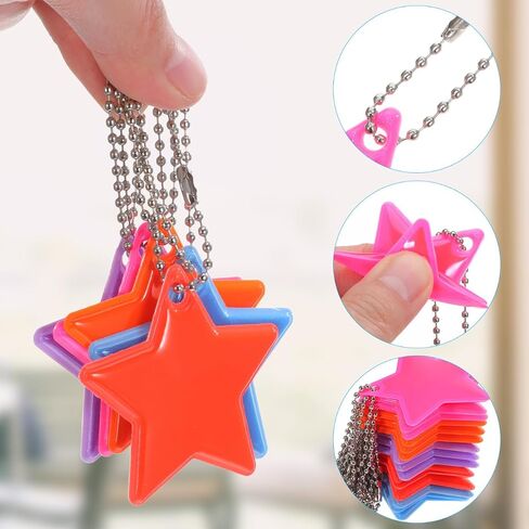 PRETYZOOM 15pcs Safety Reflective Pendant, Star-Shaped Reflective Keychain for Schoolbag, Purse, Wheelchair, Bicycle, Zipper Reflection Hanging Tag for Kids, Adults in Saudi Arabia