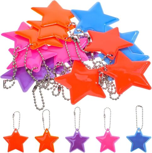PRETYZOOM 15pcs Safety Reflective Pendant, Star-Shaped Reflective Keychain for Schoolbag, Purse, Wheelchair, Bicycle, Zipper Reflection Hanging Tag for Kids, Adults in Saudi Arabia